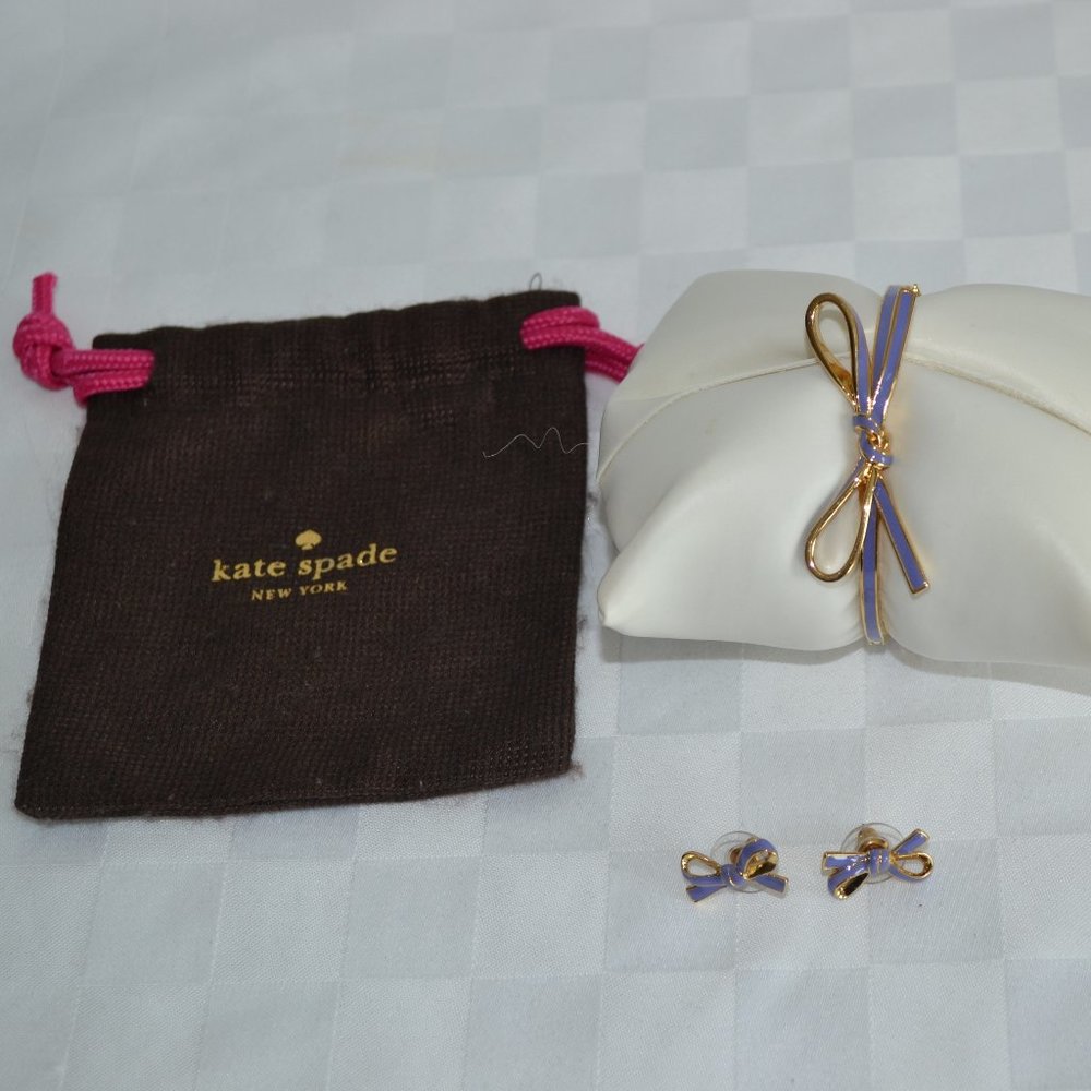 Kate Spade Purple/Gold Bangle & Earrings